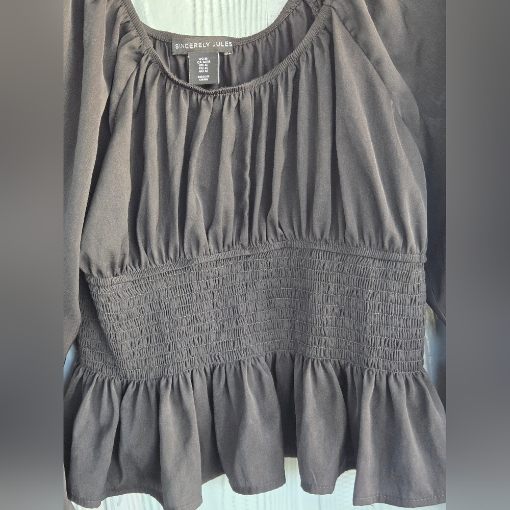 Sincerely Jules Black Smocked Blouse - Picture 7 of 8